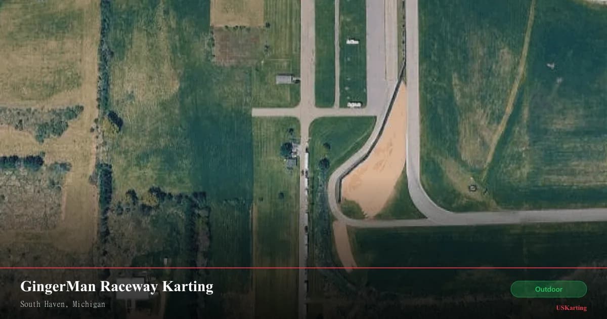 Aerial view of GingerMan Raceway Karting